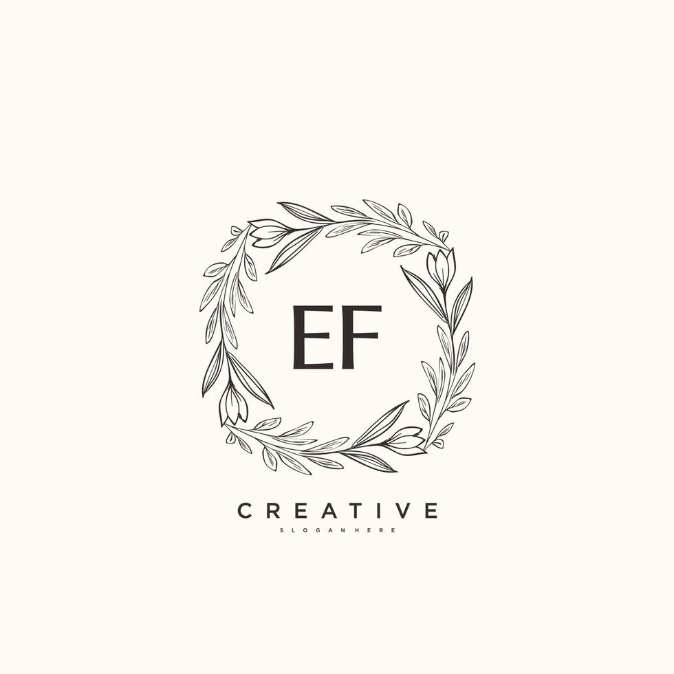 ef skönhet vektor första logotyp konst, handstil logotyp av första signatur, bröllop, mode, smycken, boutique, blommig och botanisk med kreativ mall för några företag eller företag.