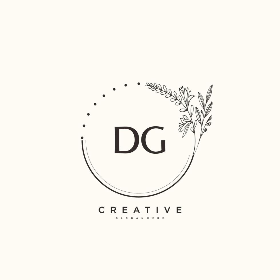 dg skönhet vektor första logotyp konst, handstil logotyp av första signatur, bröllop, mode, smycken, boutique, blommig och botanisk med kreativ mall för några företag eller företag.