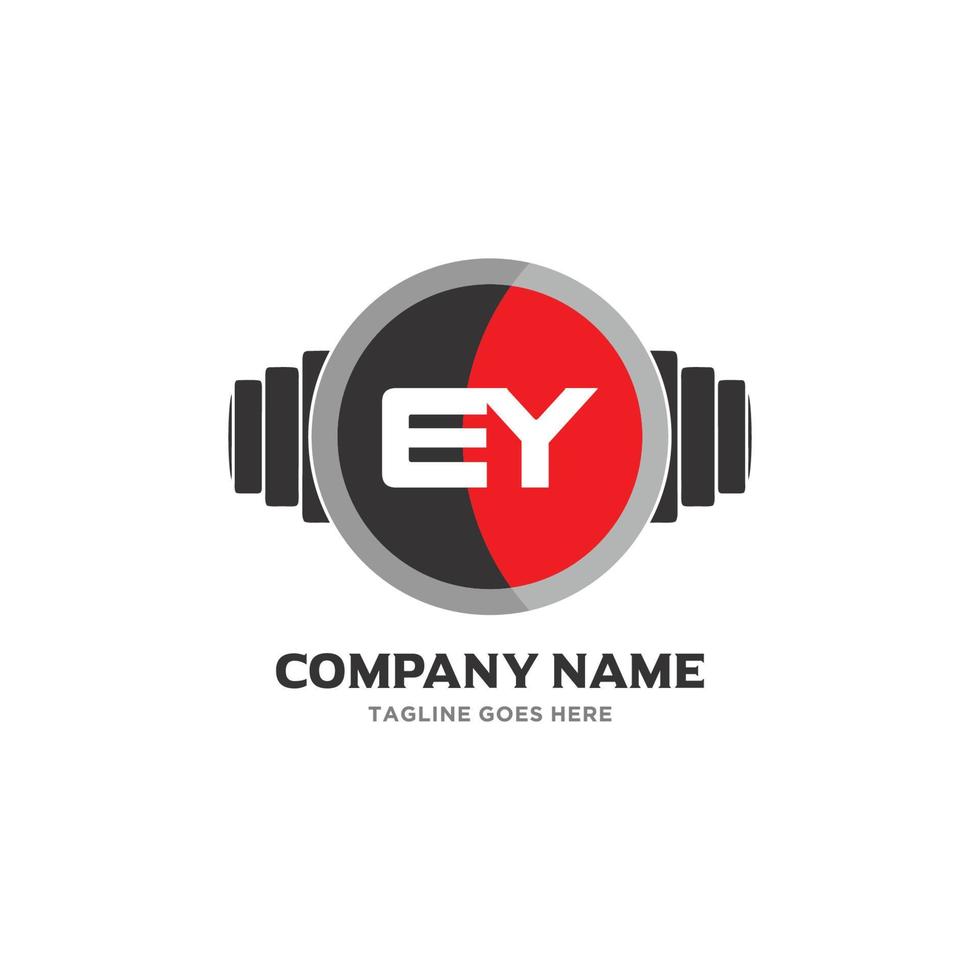 Ey-Brief-Logo-Design-Symbol Fitness- und Musik-Vektorsymbol. vektor