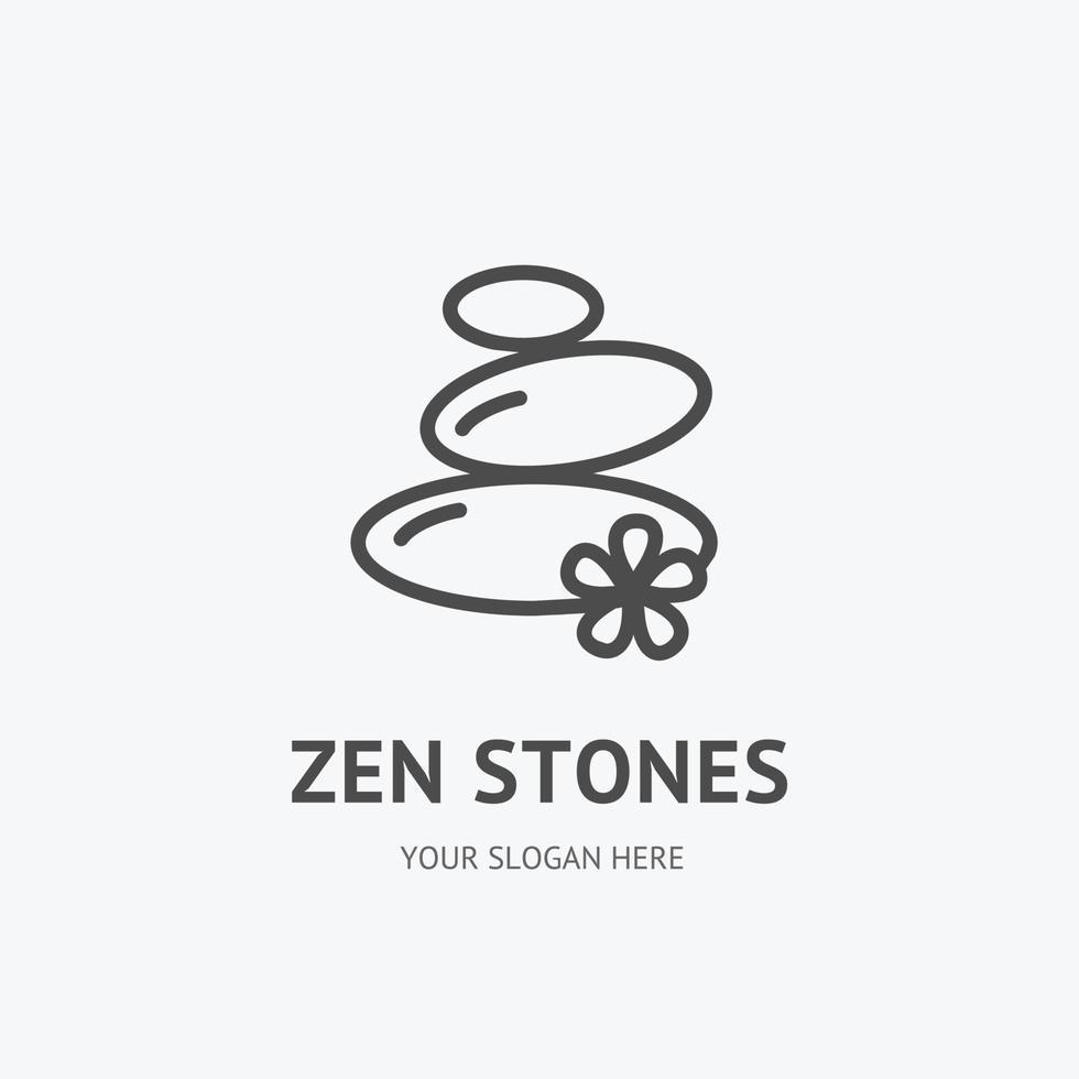 Zen-Steine unterzeichnen dünne Linie Symbol-Emblem-Konzept. Vektor