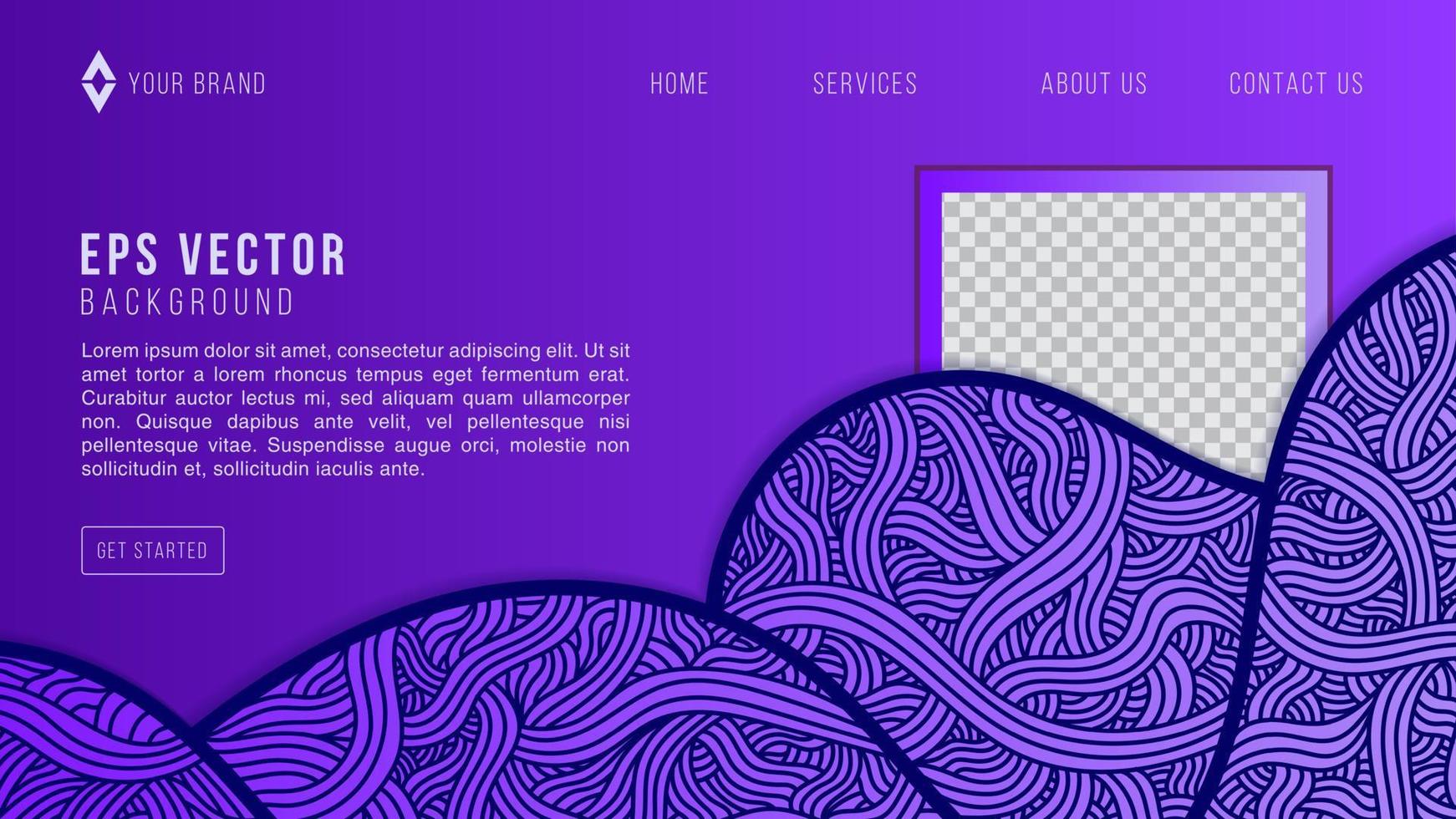 blauer Doodle Webdesign abstrakter Hintergrund eps Vektor für Website, Zielseite, Homepage, Webseite