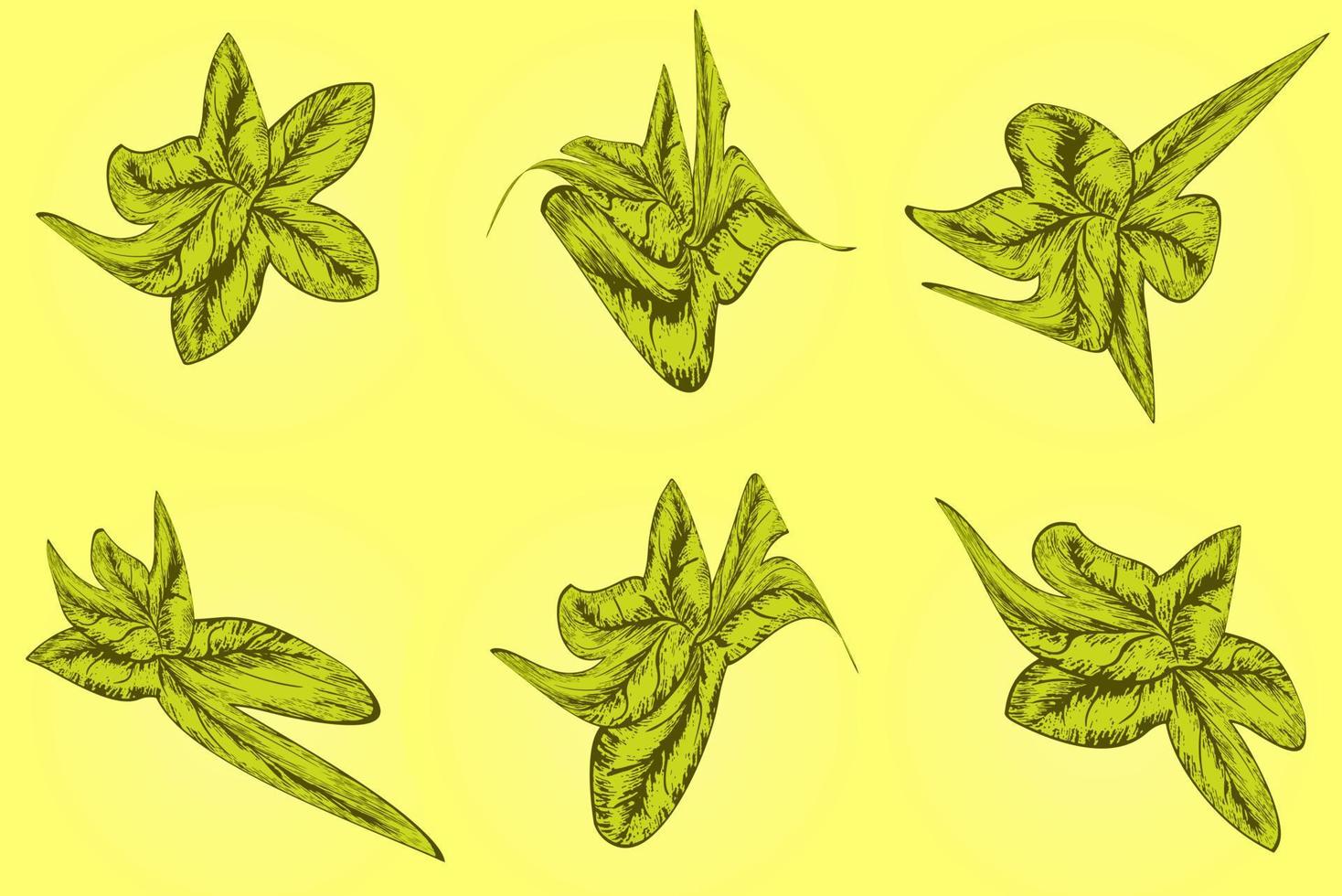 Reihe von bunten Herbstblättern und Beeren. isoliert auf weißem Hintergrund. einfacher Cartoon-Flat-Stil. Vektor-Illustration. vektor