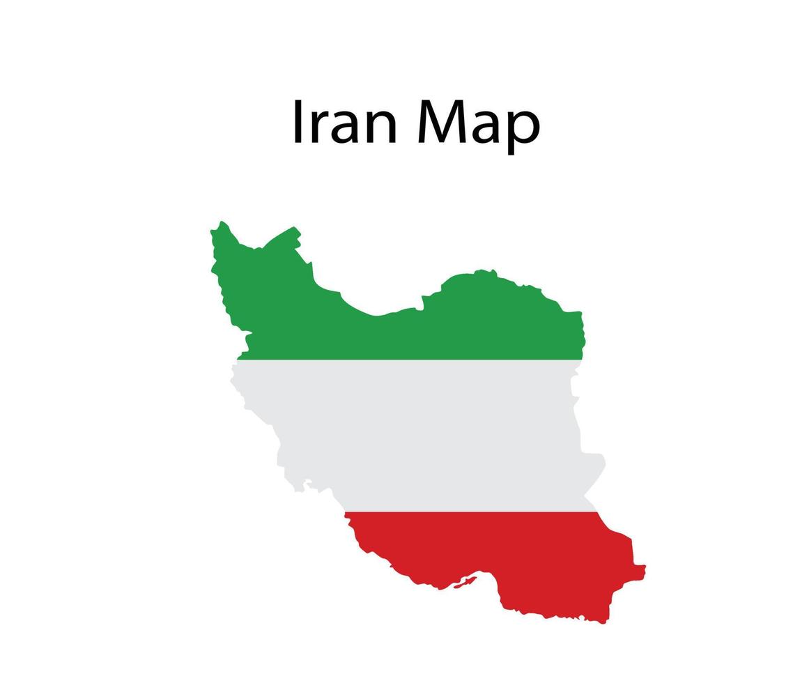 iran Karta med flagga vektor illustration