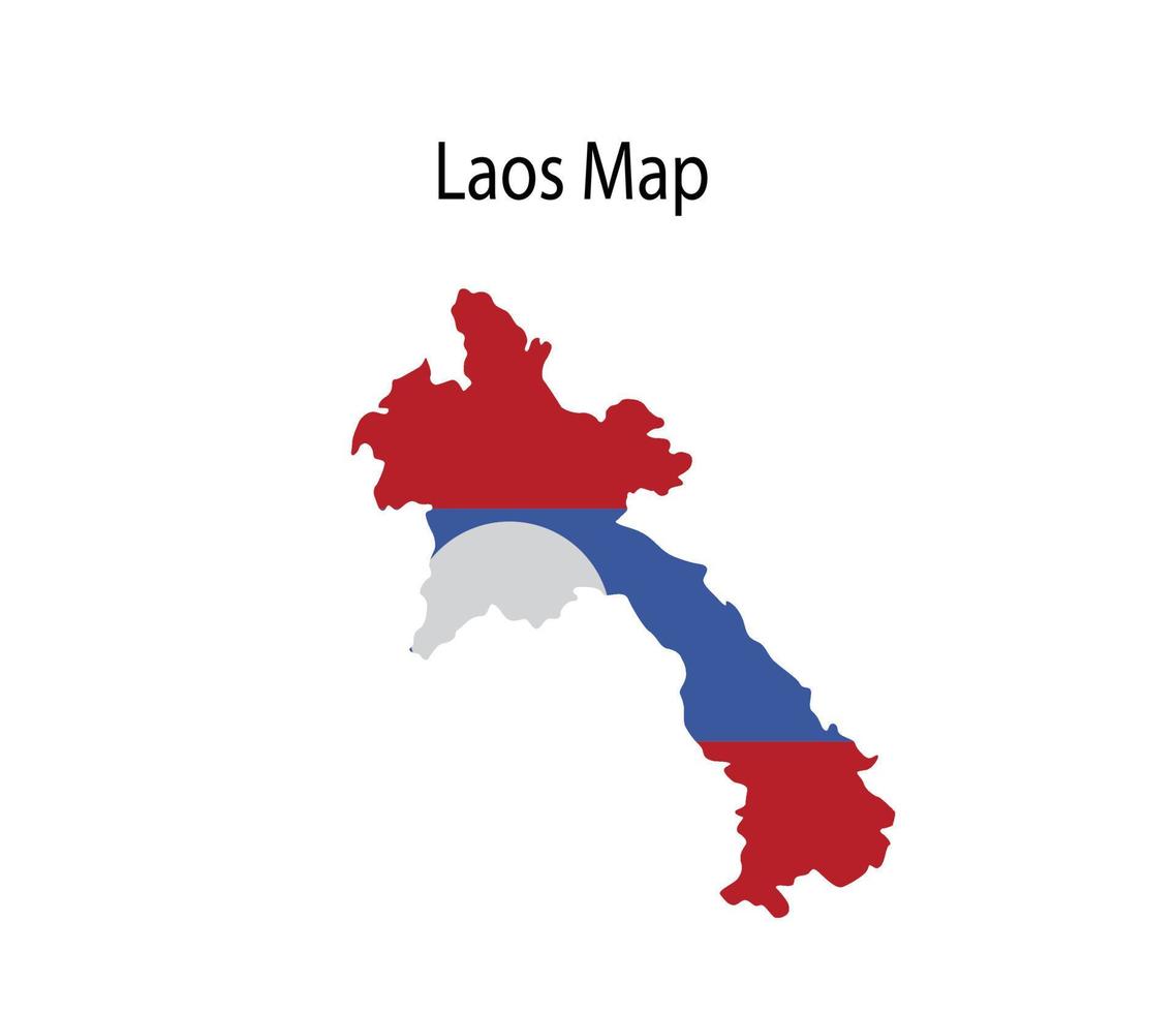 Laos Karte Vektor Illustration Nationalflagge im Hintergrund