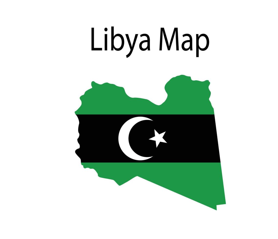 libyen Karta med flagga vektor illustration