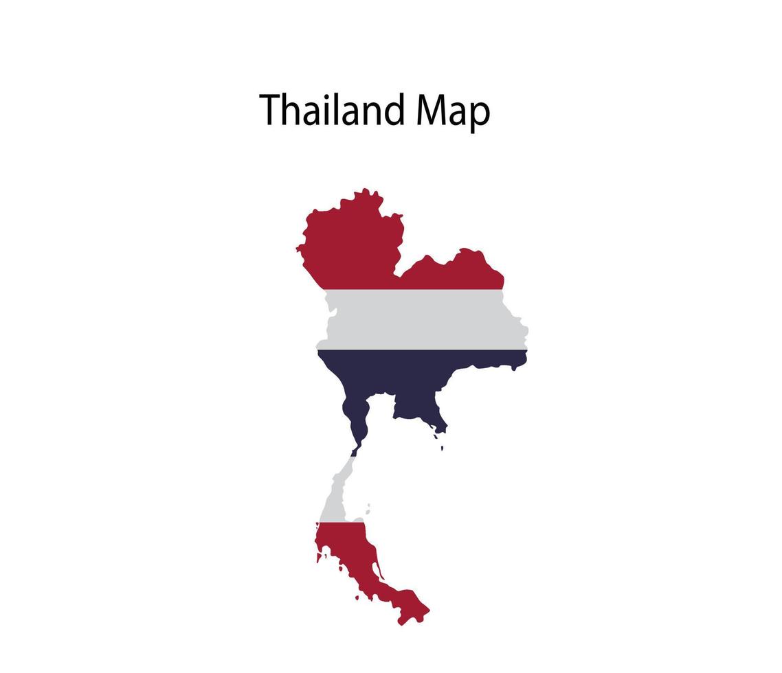 Thailand Karte Vektor-Illustration Nationalflagge im Hintergrund vektor