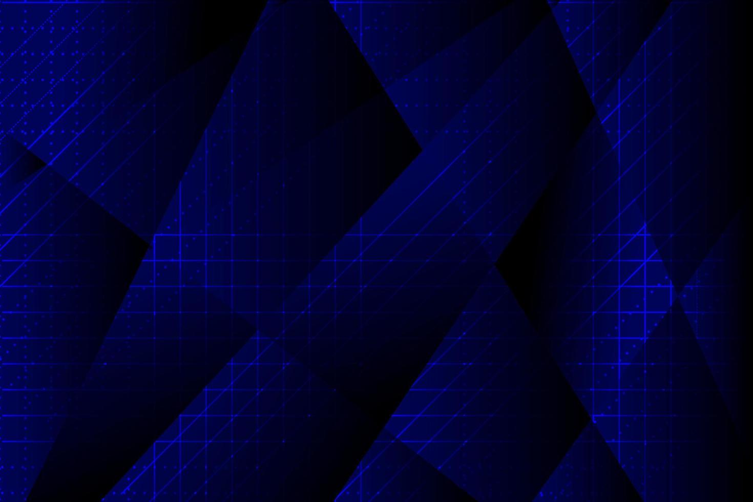 blau und schwarz mit linien und punkten abstrakter technologiehintergrund. vektor