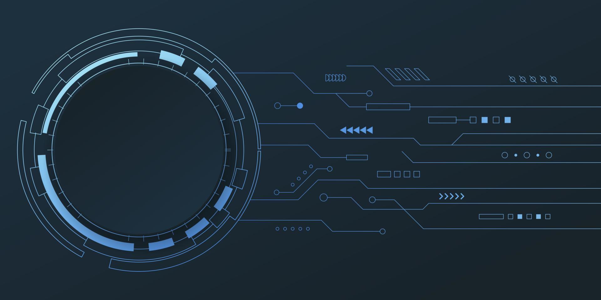 abstrakter Technologiehintergrund. Hi-Tech-Digital- und Kommunikationskonzept. Vektorhintergrunddesign mit Stromkreisleitung. Vektor-Illustration. vektor