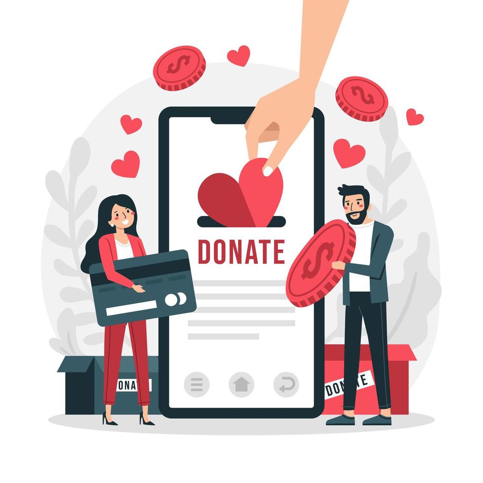 donation via onlinebetalningar vektor