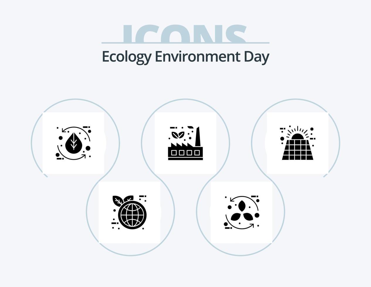 Ökologie-Glyphen-Icon-Pack 5 Icon-Design. nachhaltig. Öko. Blatt. Gekritzel. Natur vektor