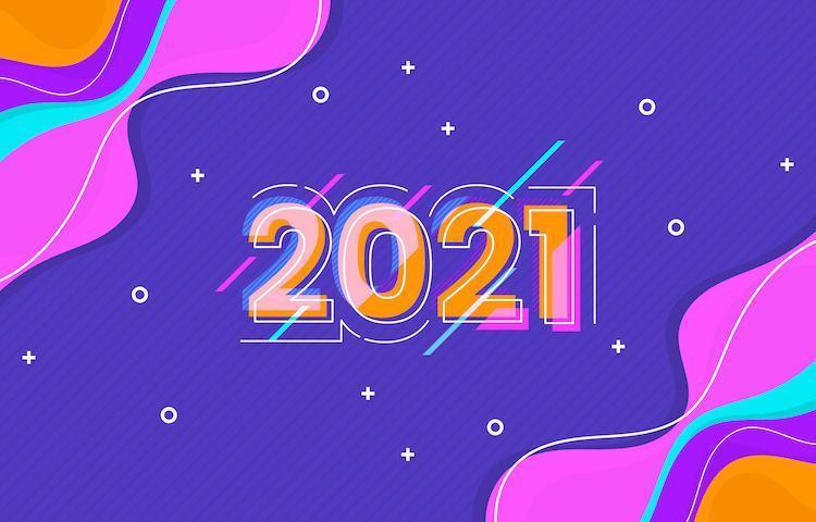 abstrakte bunte glückliche neue Jahr 2021 vektor