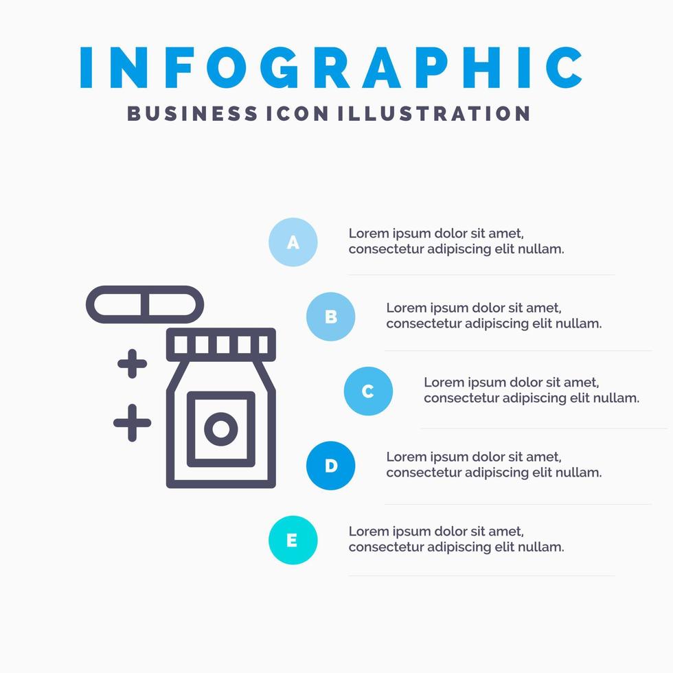 läsplatta regnig temperatur linje ikon med 5 steg presentation infographics bakgrund vektor