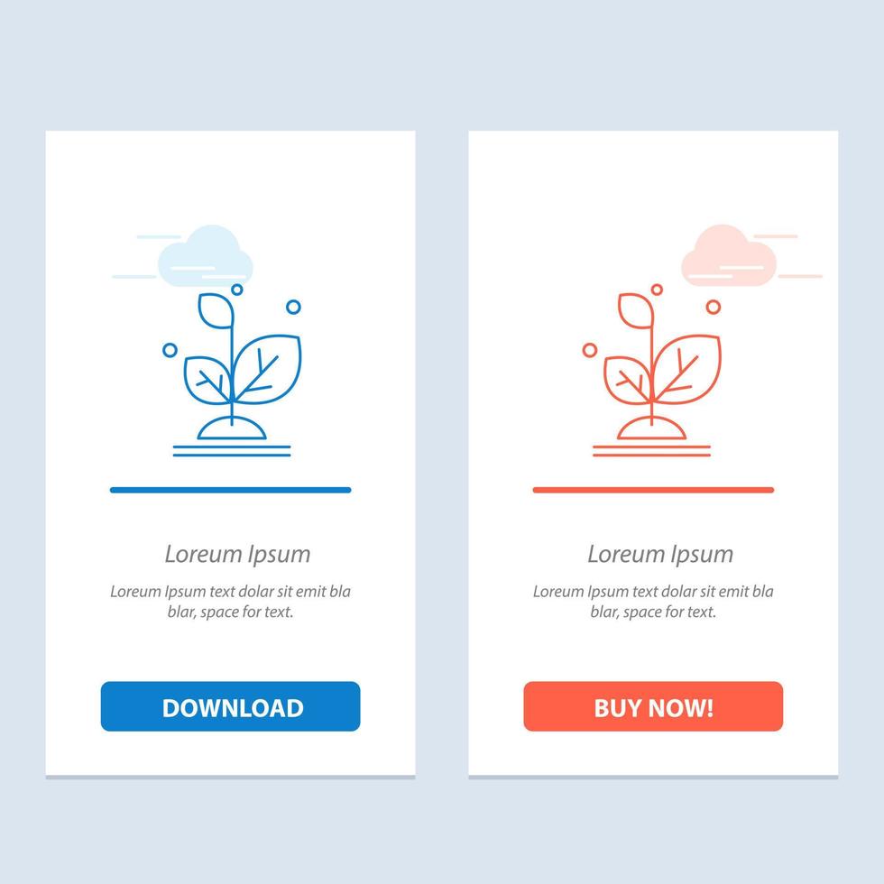 växt växa tillväxt Framgång blå och röd ladda ner och köpa nu webb widget kort mall vektor