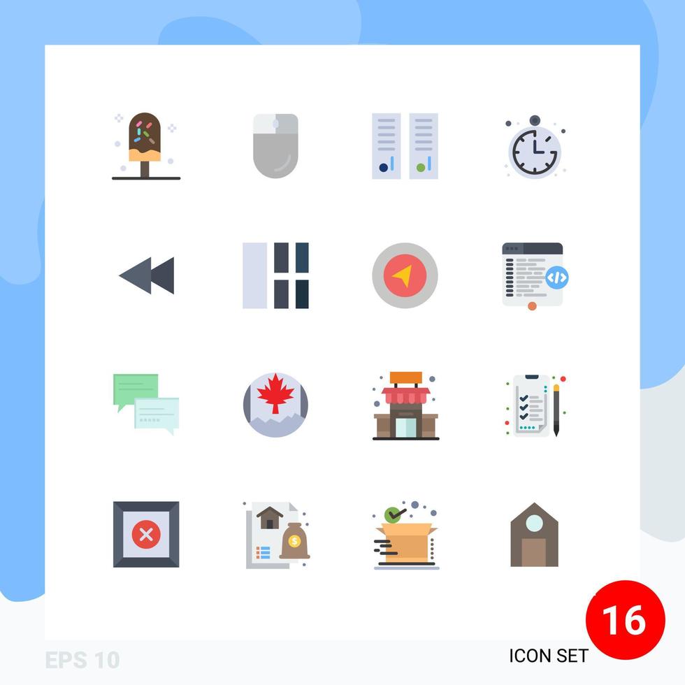 mobil gränssnitt platt Färg uppsättning av 16 piktogram av pil plats mus kompass skola redigerbar packa av kreativ vektor design element