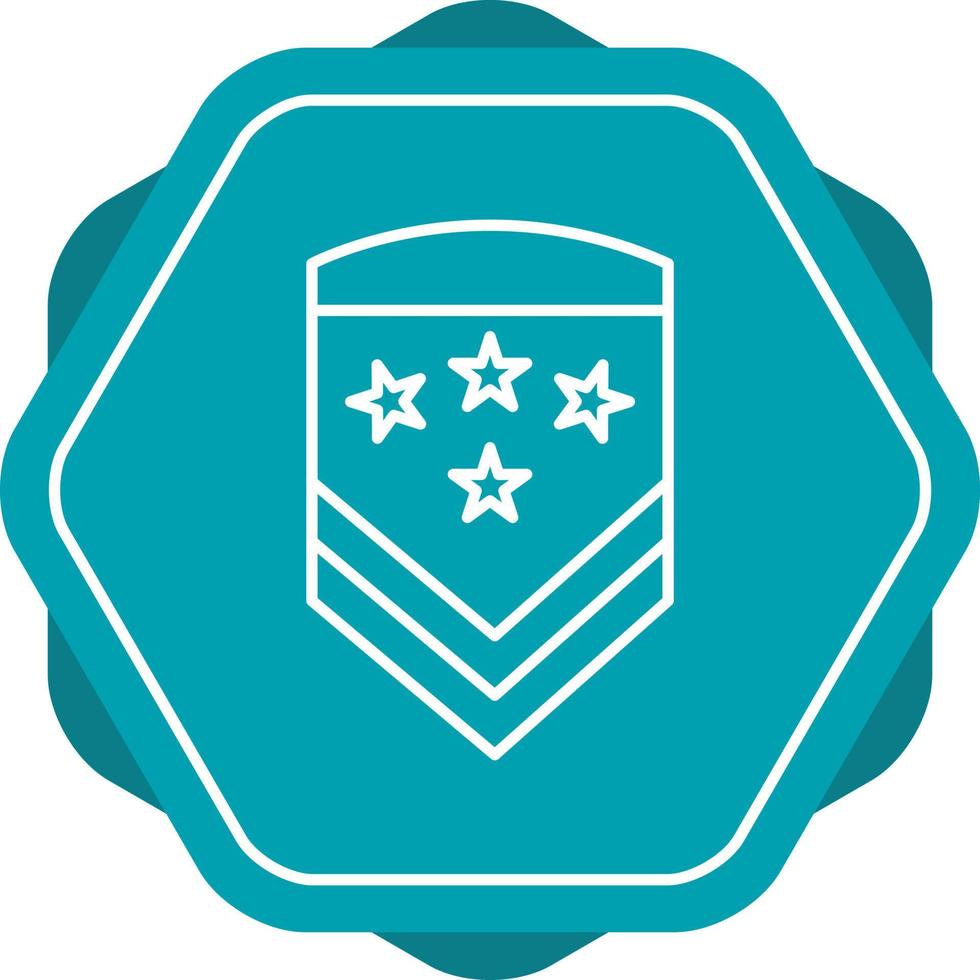 militär badge linje ikon vektor