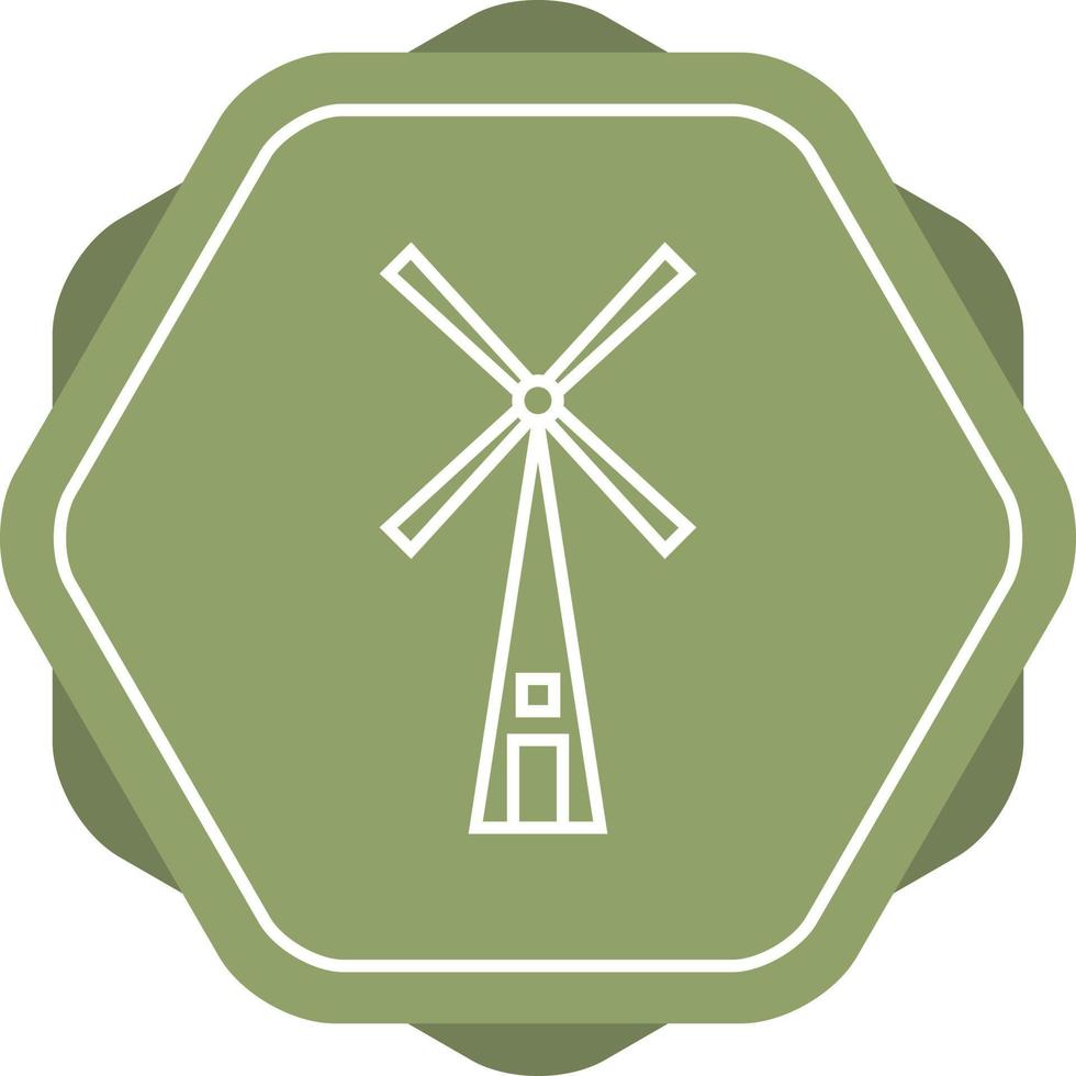 einzigartiges Symbol für Windmühlenvektorlinie vektor