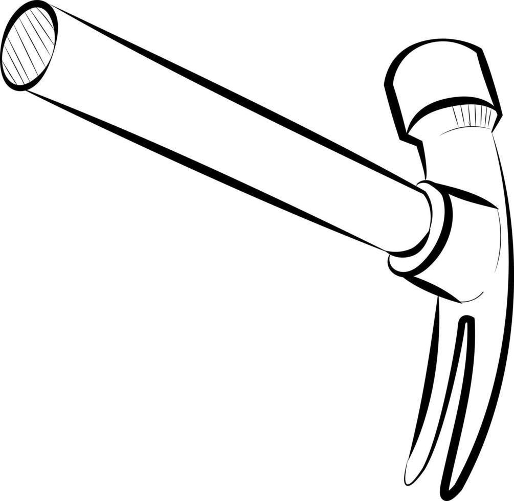 Nagelhammer-Doodle-Stil-Vektor-Illustration vektor