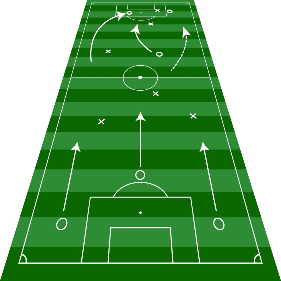 Fußballfeldtafel in Perspektive vektor