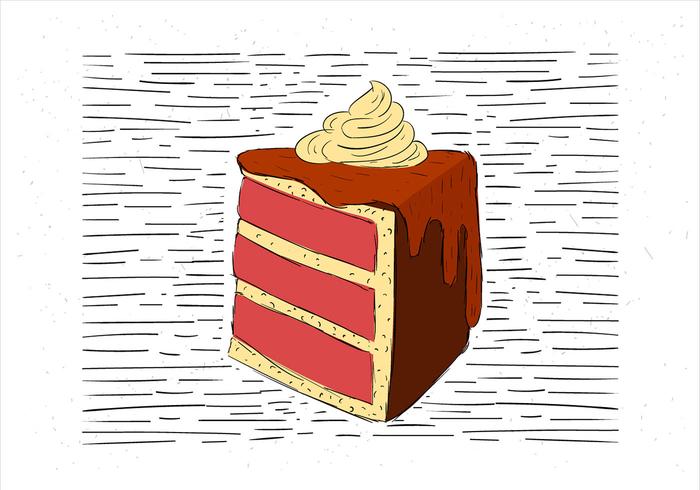 Free Hand gezeichnet Vektor Kuchen Illustration