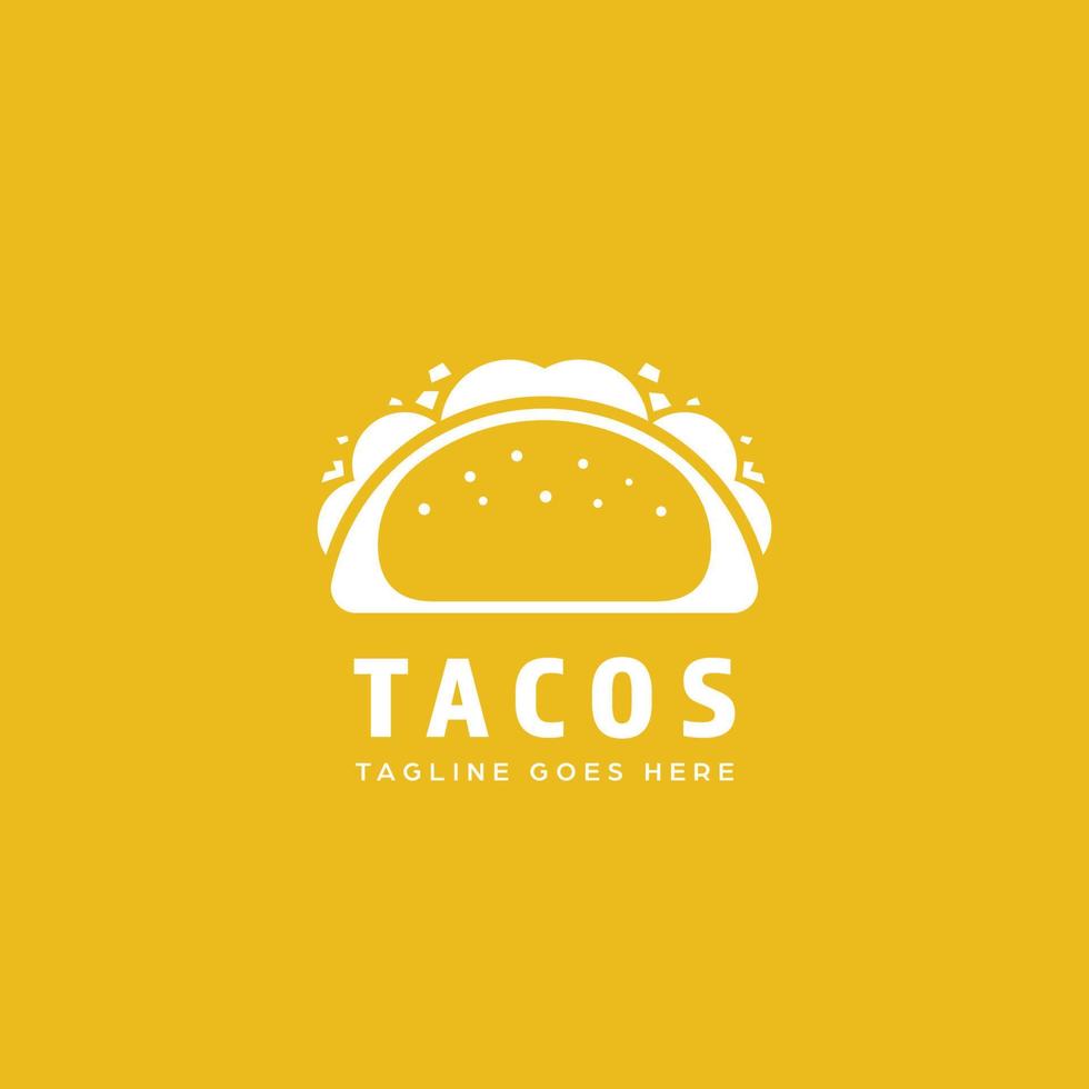 gul mexikansk tacos logotyp ikon vektor