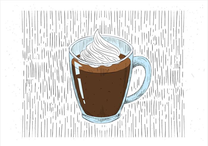 Freie Hand gezeichnet Vektor Tasse Kaffee Illustration