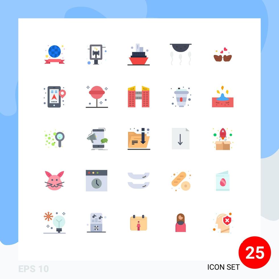 uppsättning av 25 modern ui ikoner symboler tecken för par fåglar fartyg bearbeta kemi redigerbar vektor design element