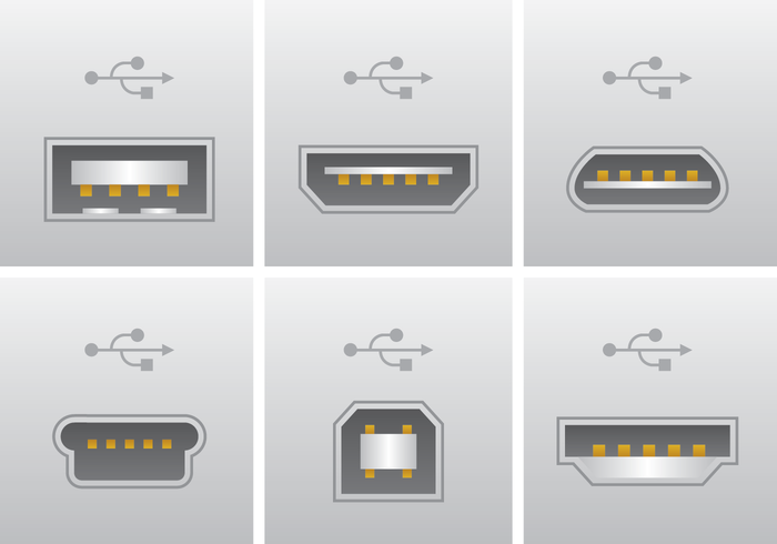 Realistisk USB-portanslutning Vector