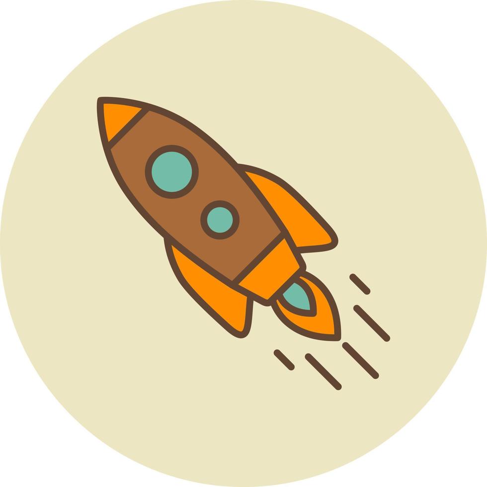 lutande raket kreativ ikon design vektor