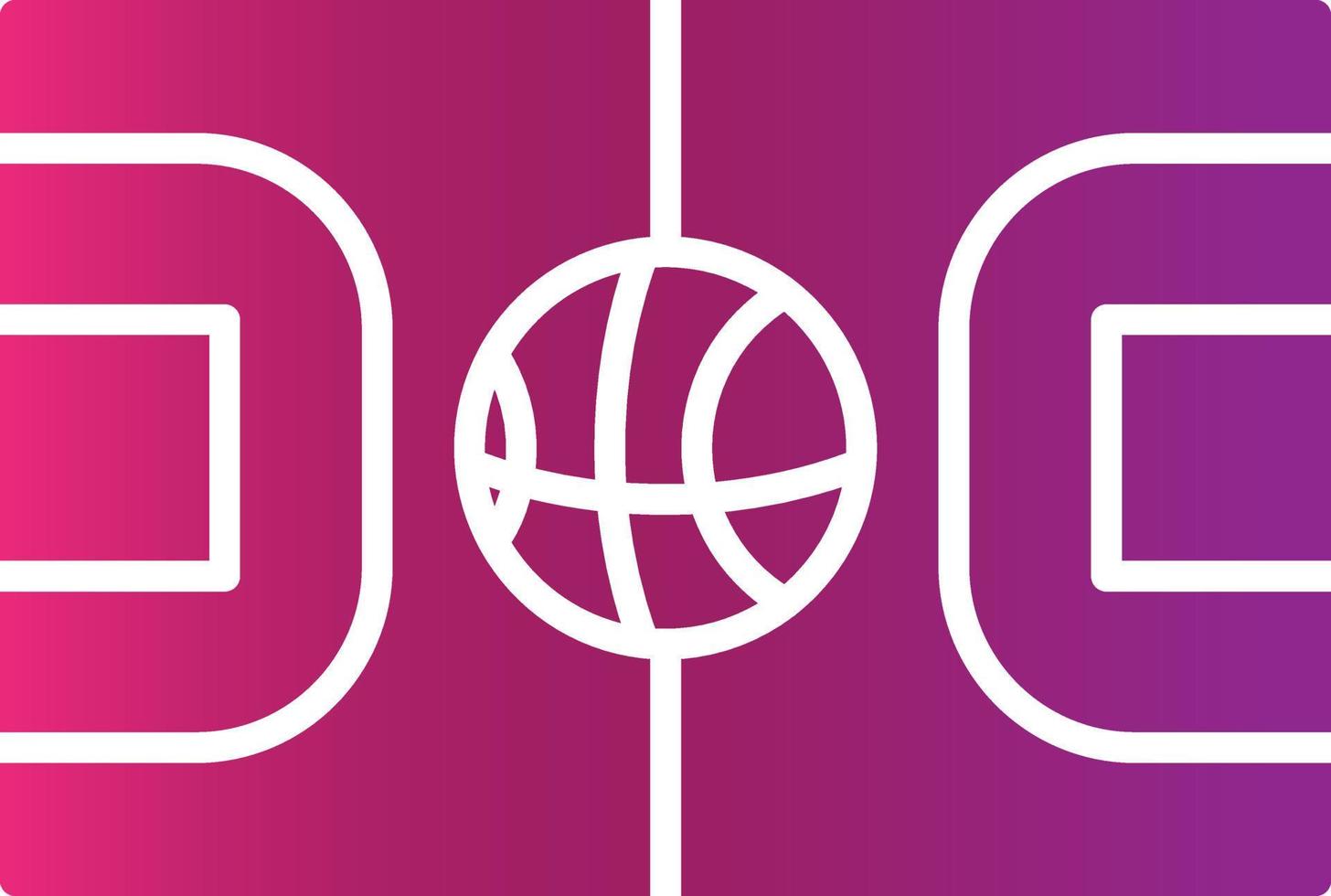 Basketballplatz kreatives Icon-Design vektor