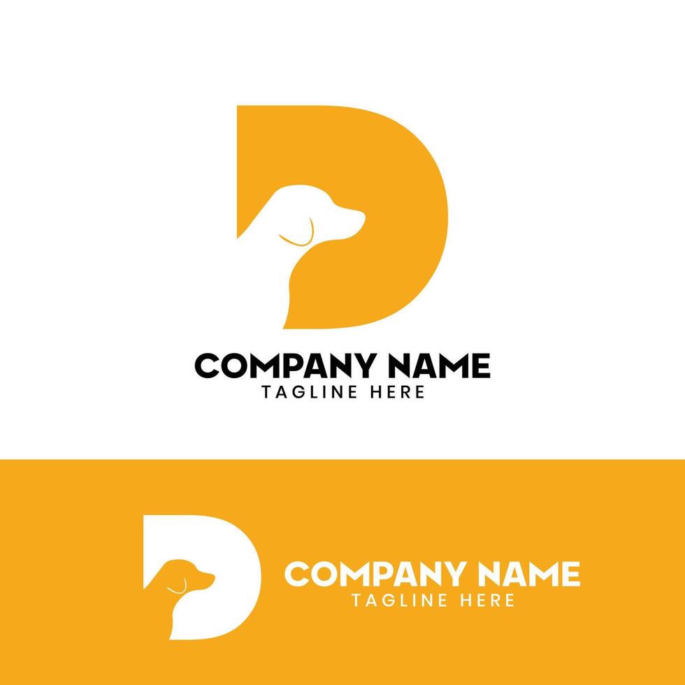 buchstabe d hund logo design template inspiration, hundevektor, anfangslogo vektor