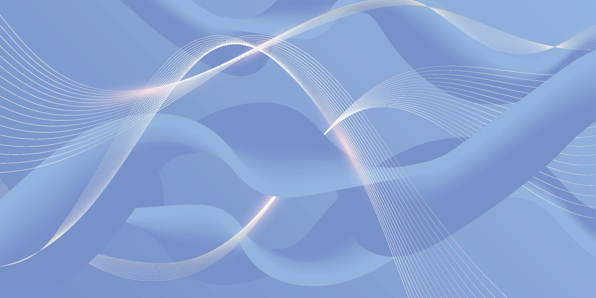 abstrakt 3d blå bakgrund med gyllene rader vektor