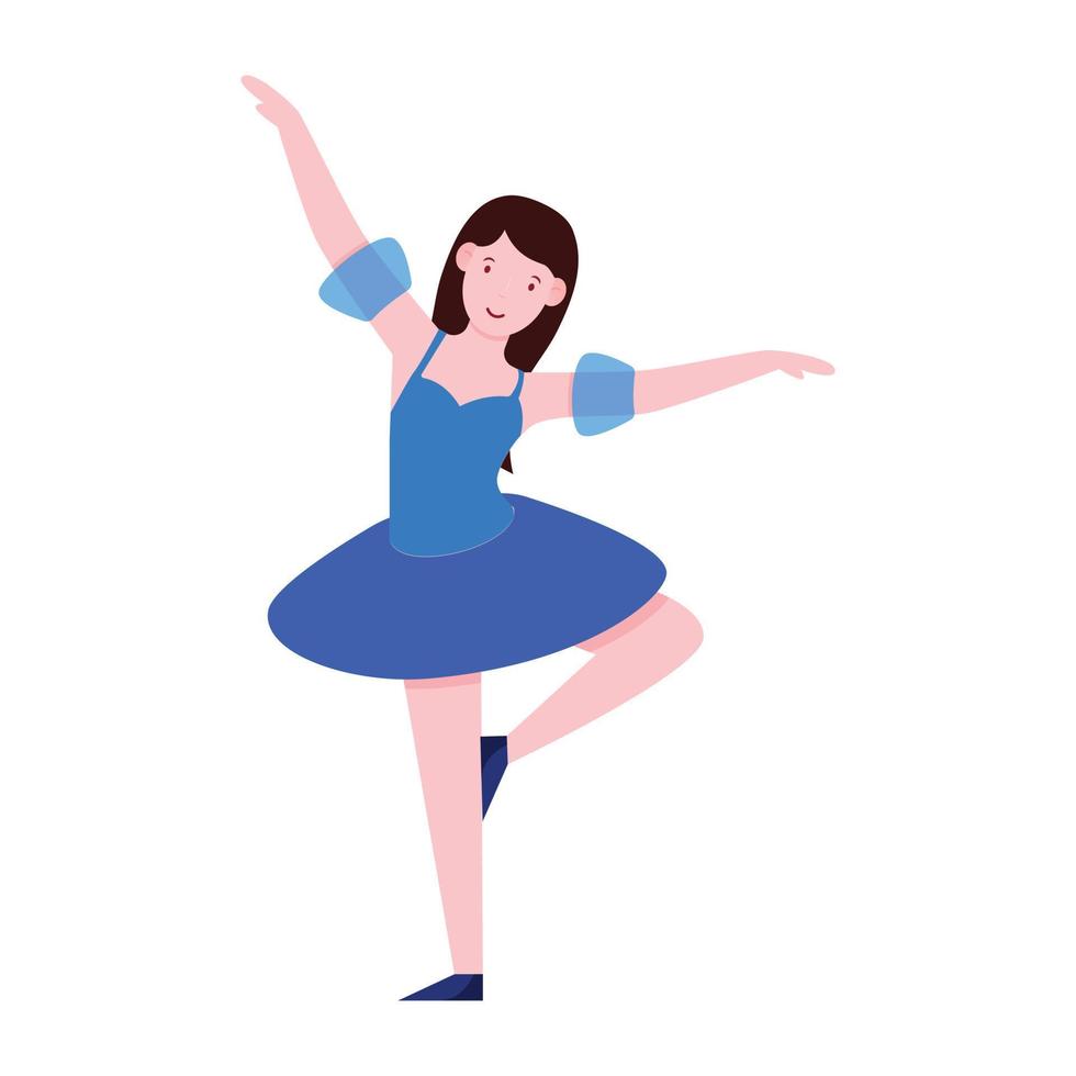 en kvinna dansare avatar i platt vektor design