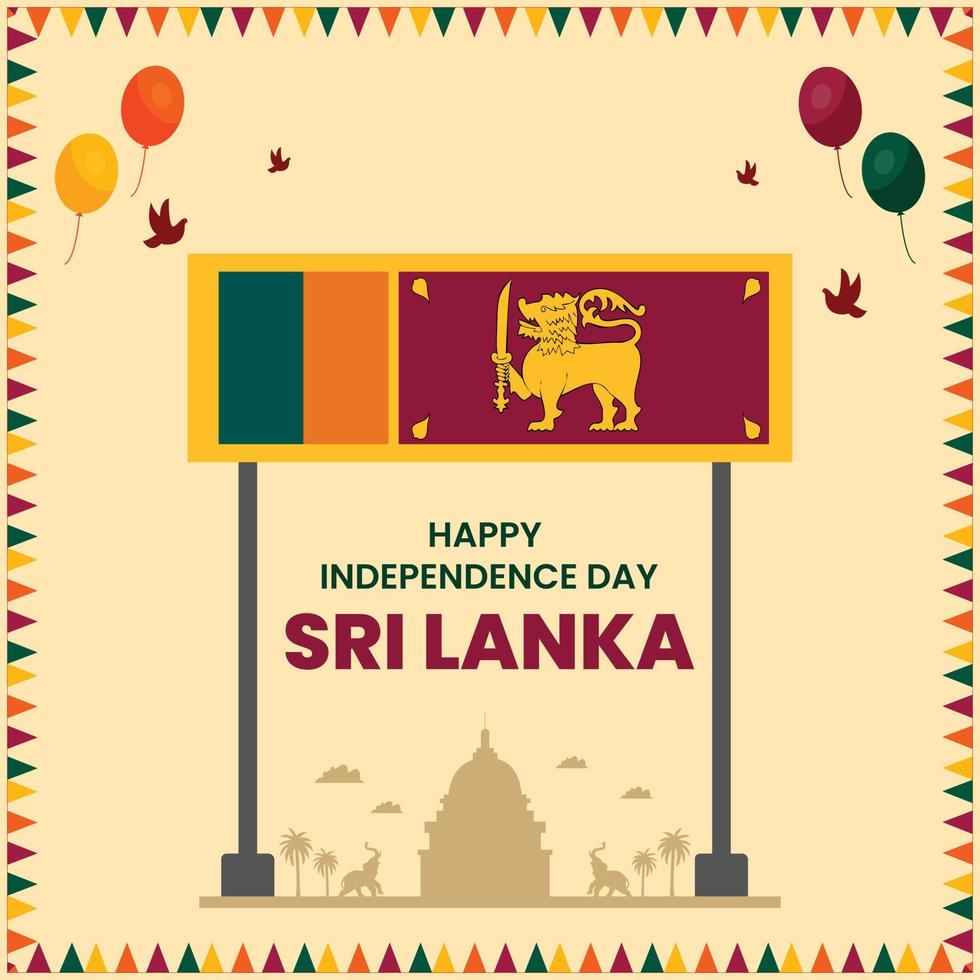 sri lanka oberoende dag illustration vektor