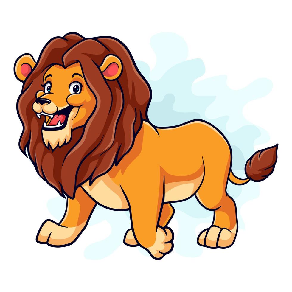tecknad serie rolig lejon isolerat på vit bakgrund vektor