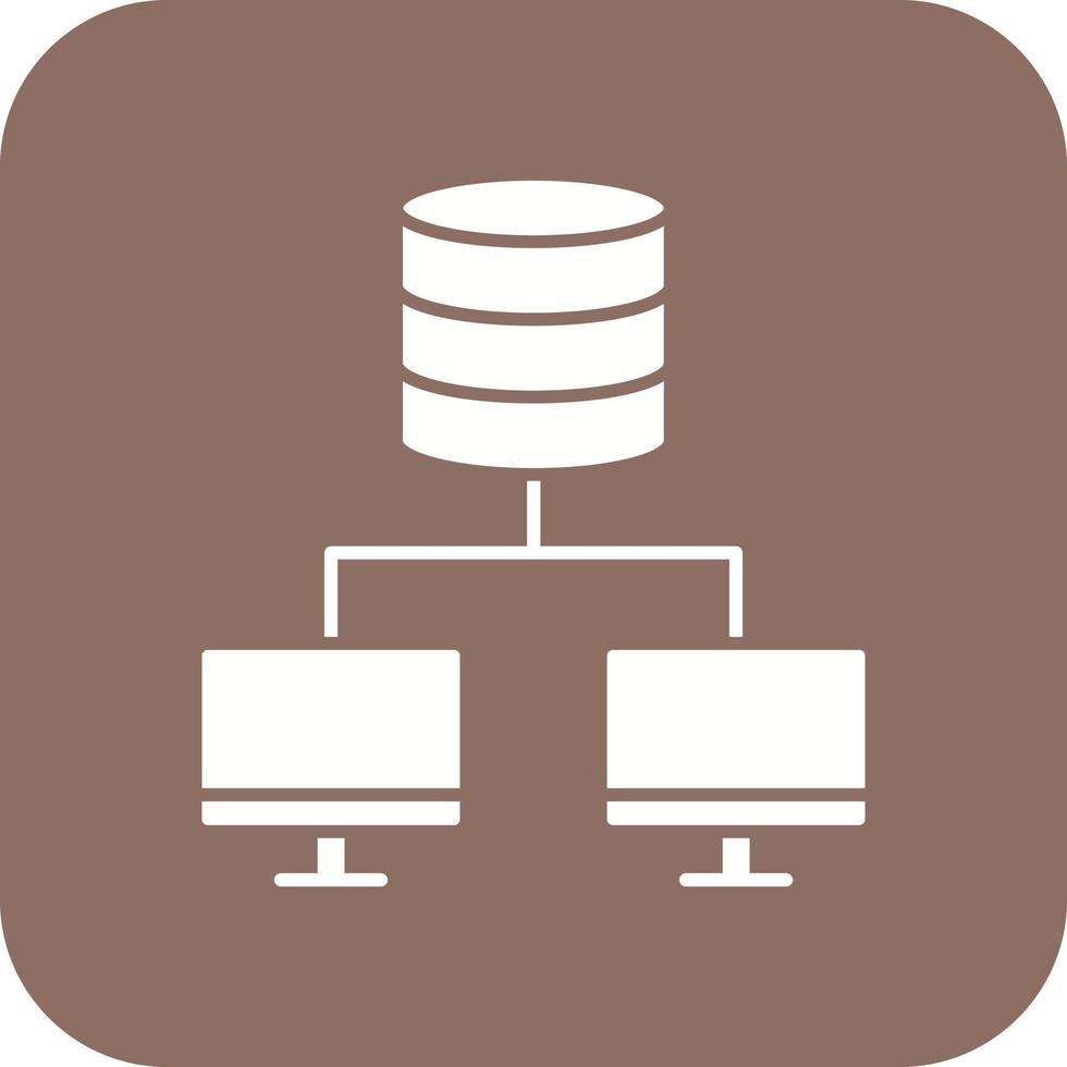 Datenbank-Netzwerk-Glyphe Hintergrundsymbol mit runder Ecke vektor