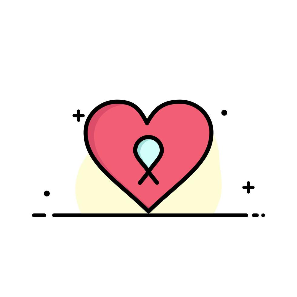 hjärta kärlek roman patient företag platt linje fylld ikon vektor baner mall