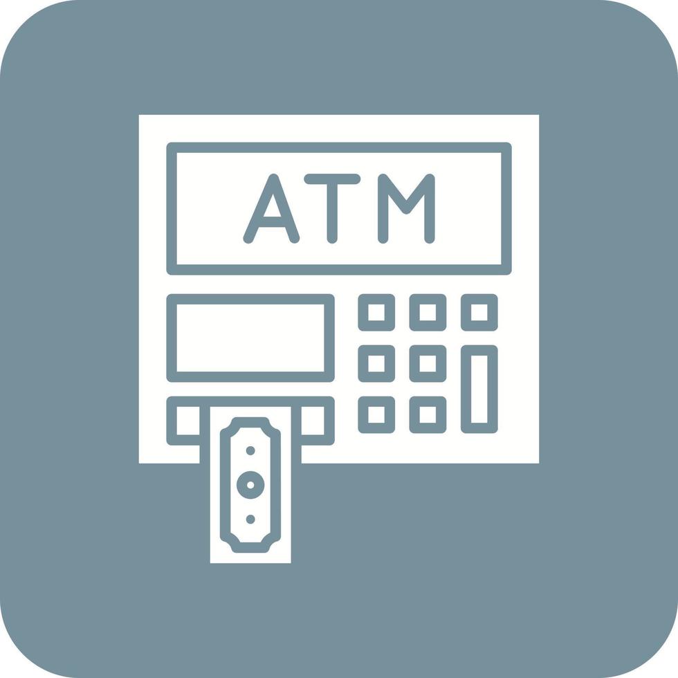 Bankomat glyf runda hörn bakgrund ikon vektor