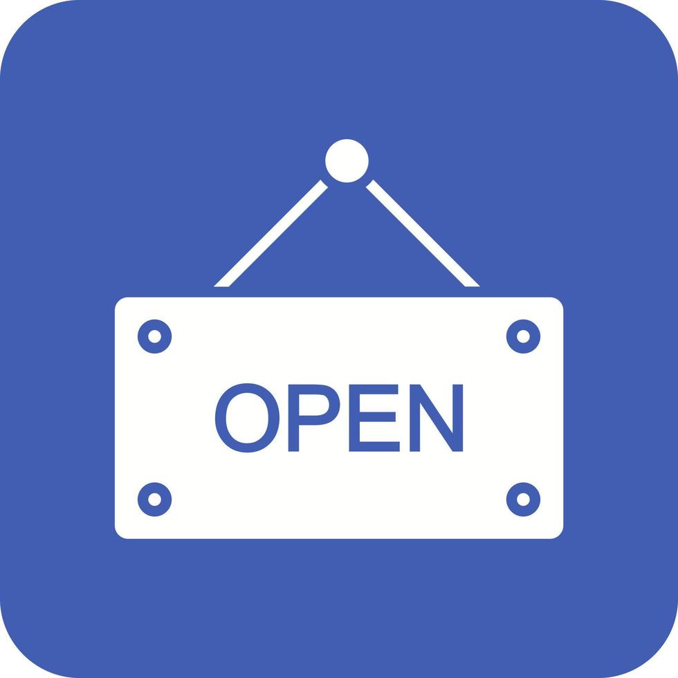 Open-Tag-Glyphe mit runder Ecke Hintergrundsymbol vektor