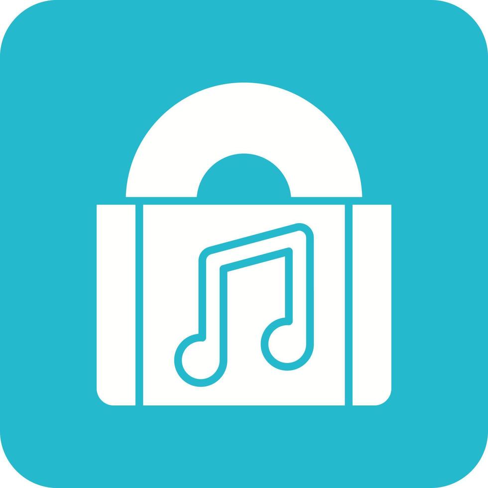 Musikalbum Glyphe Hintergrundsymbol mit runder Ecke vektor