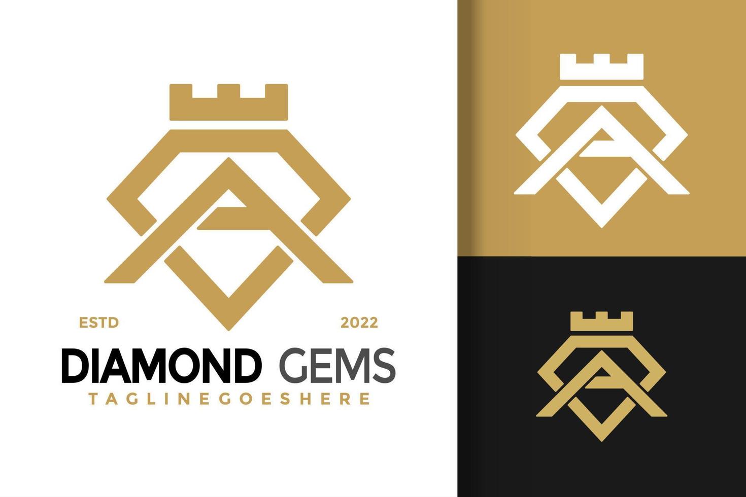 abstrakt brev en diamant logotyp design vektor illustration mall