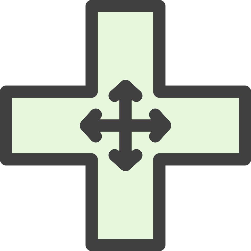 Vier-Wege-Kreuzungsvektor-Icon-Design vektor