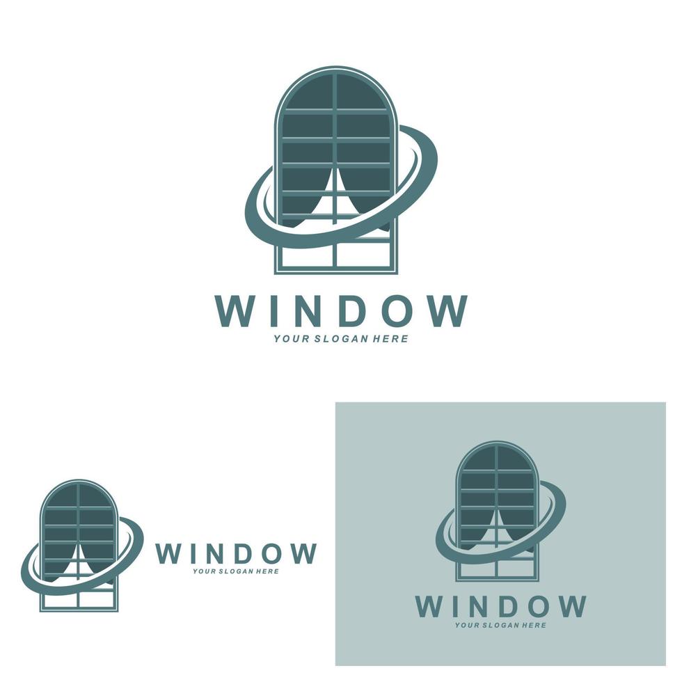hem fönster logotyp, heminredning ikon design vektor