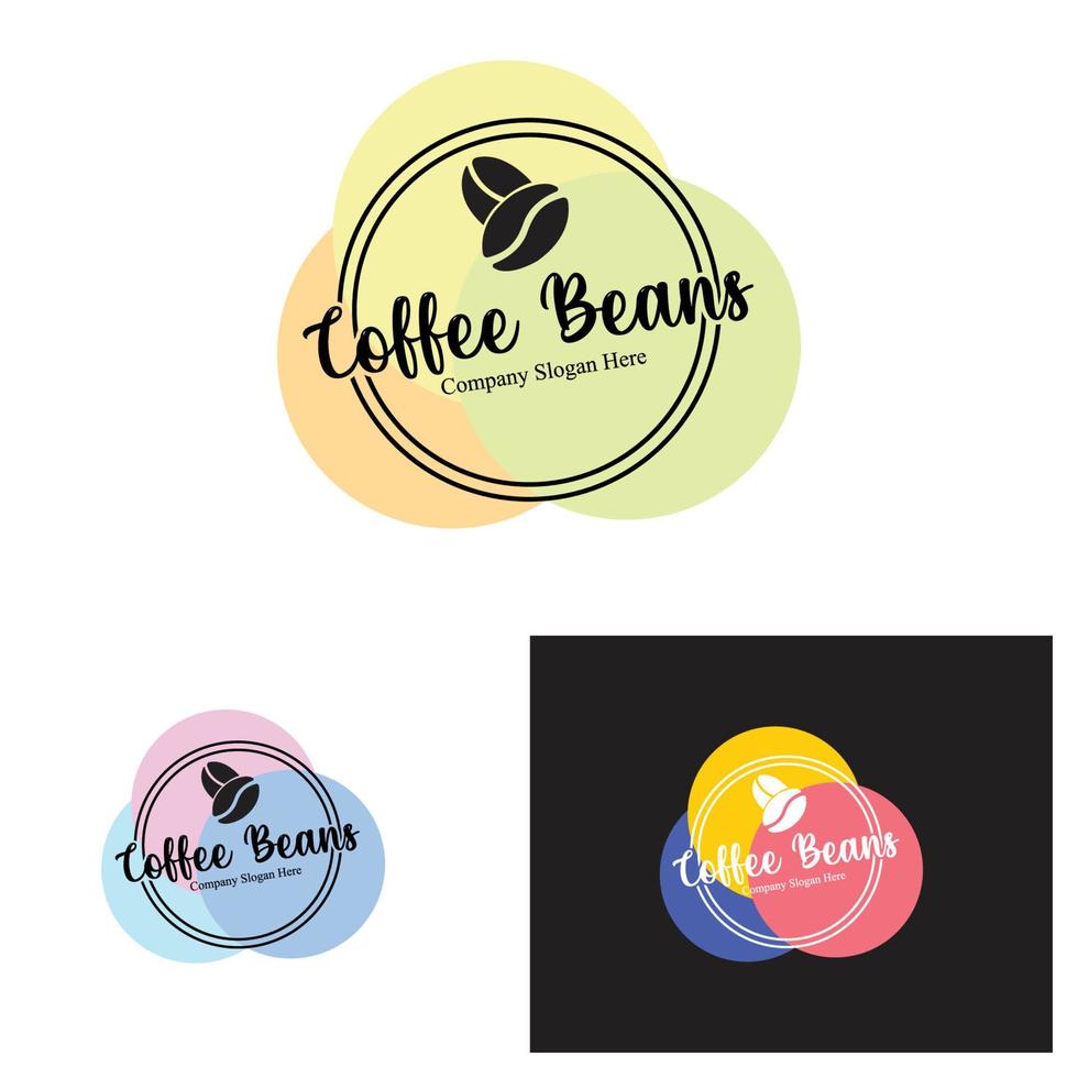 Logo-Design für Kaffeebohnengetränke in brauner Farbvektorillustration vektor