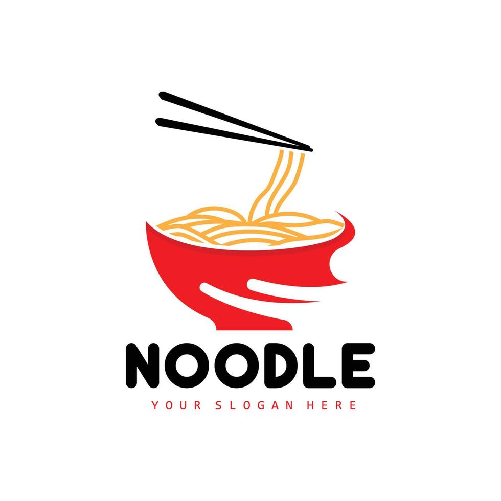 Nudel-Logo, Ramen-Vektor, chinesisches Essen, Markendesign von Fast-Food-Restaurants, Produktmarke, Café, Firmenlogo vektor