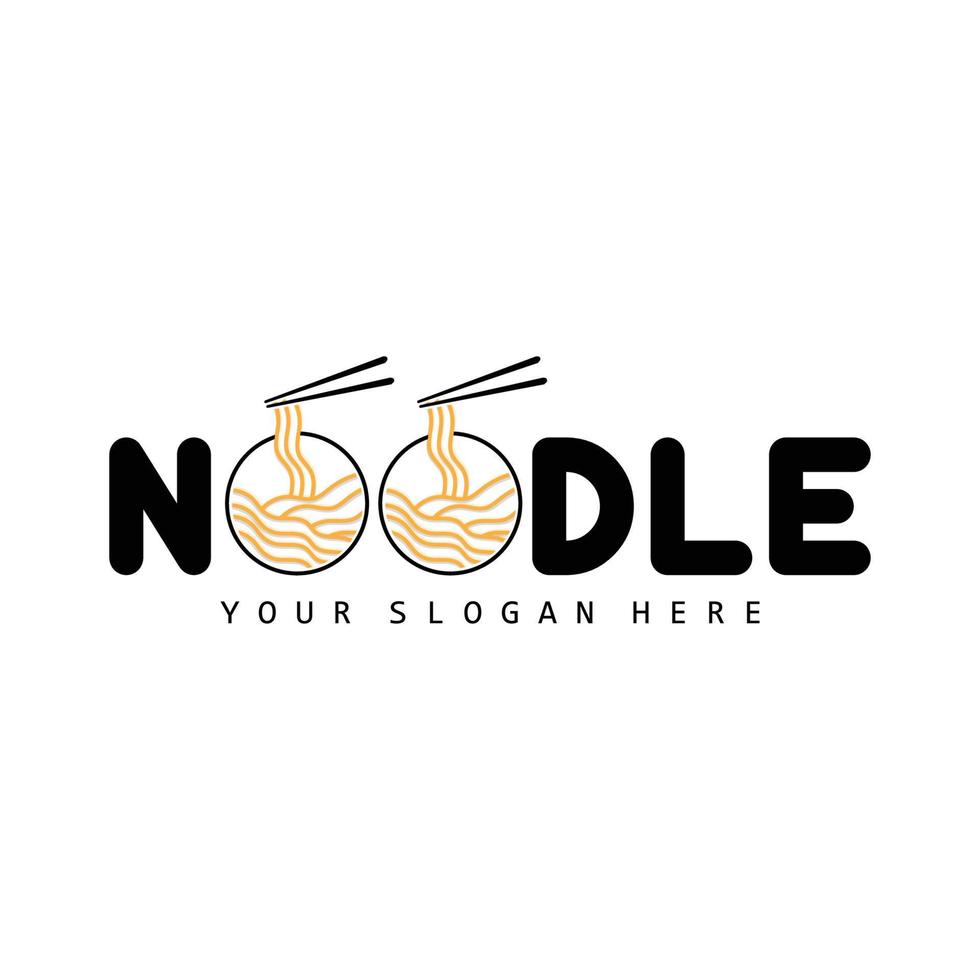 Nudel-Logo, Ramen-Vektor, chinesisches Essen, Markendesign von Fast-Food-Restaurants, Produktmarke, Café, Firmenlogo vektor