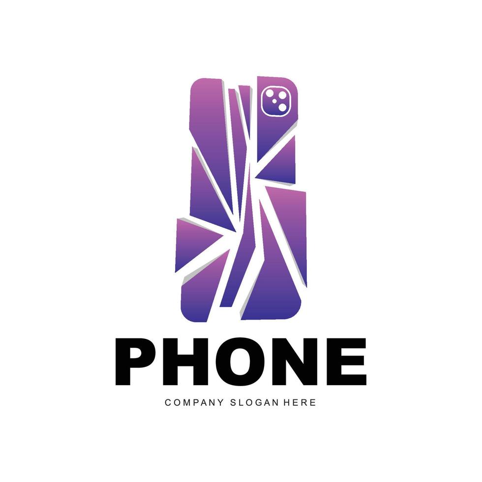 Smartphone-Logo, Kommunikationselektronik-Vektor, modernes Telefondesign, für Firmenmarkensymbol vektor