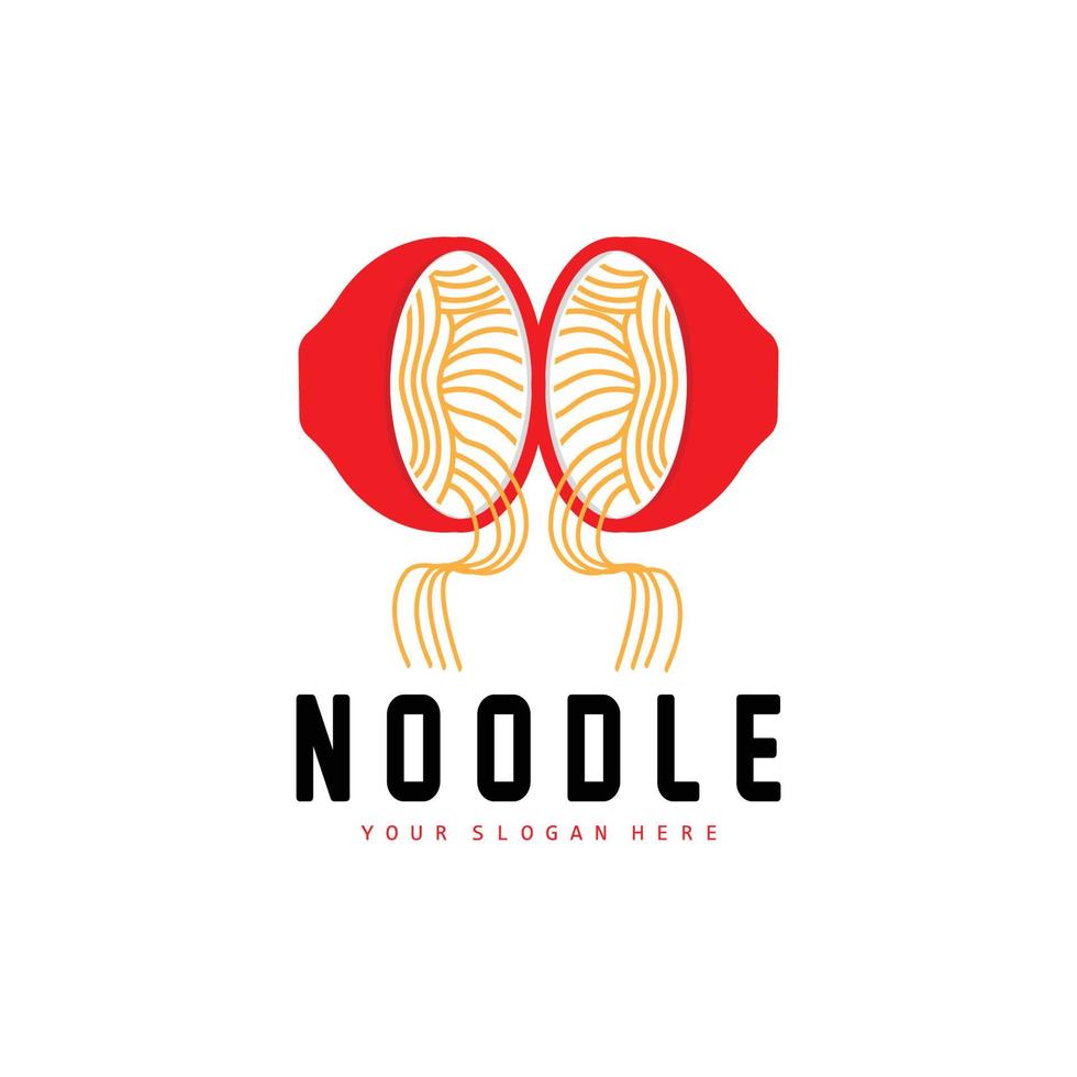 Nudel-Logo, Ramen-Vektor, chinesisches Essen, Markendesign von Fast-Food-Restaurants, Produktmarke, Café, Firmenlogo vektor