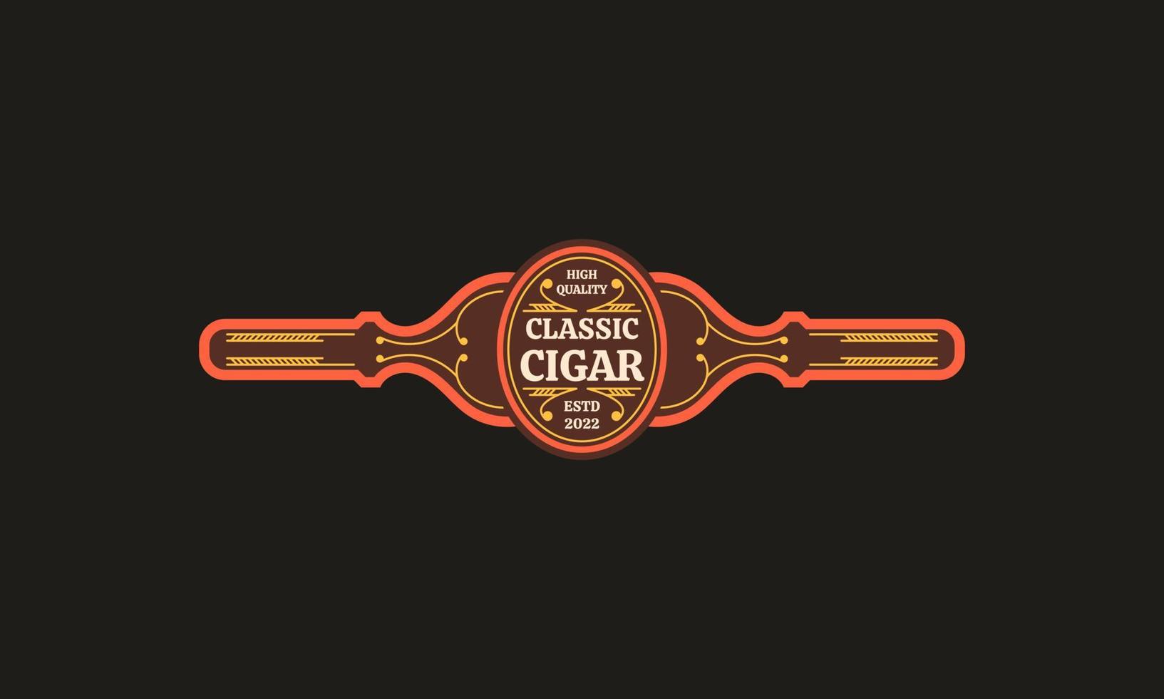 hantverk cigarr märka mall vektor illustration platt design