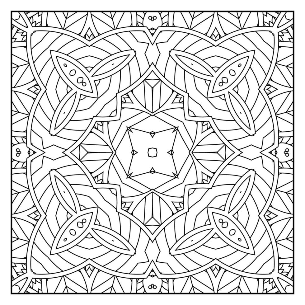 mandala färg sida för vuxna. mandala bakgrund. mandala mönster färg sida. hand dragen mandala mönster bakgrund. vektor svart och vit färg sida för färg bok.