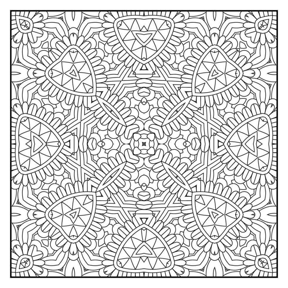 Mandala zum Ausmalen für Erwachsene. Mandala-Hintergrund. Mandala-Muster zum Ausmalen. hand gezeichneter mandalamusterhintergrund. Vektor-Schwarz-Weiß-Malseite für Malbuch. vektor